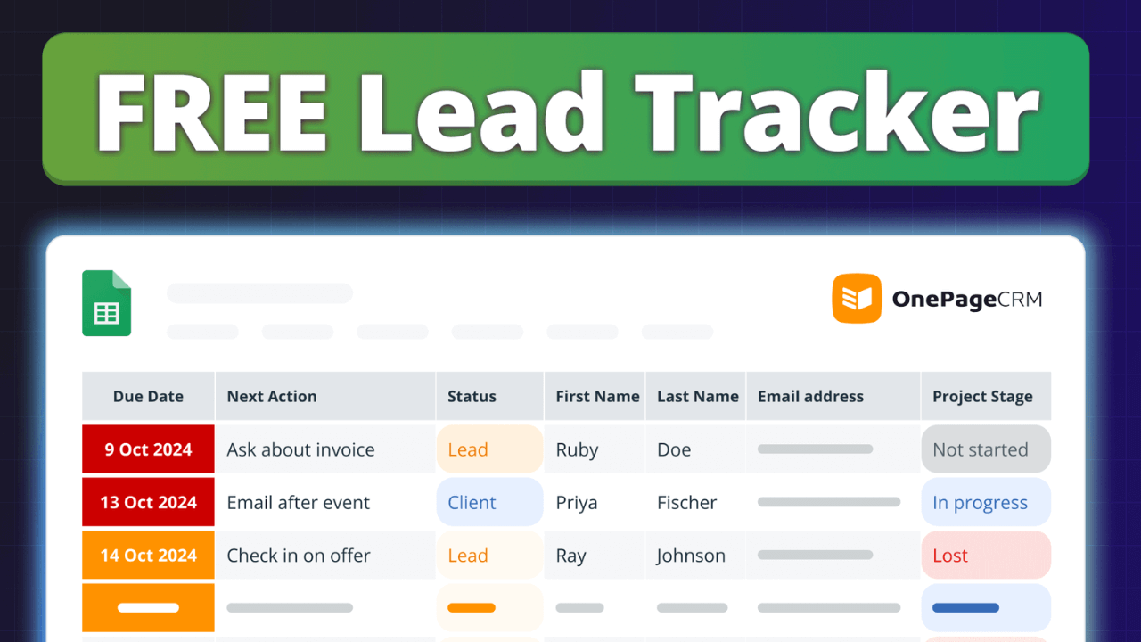 Free Lead Tracker Template in Google Sheets and Excel